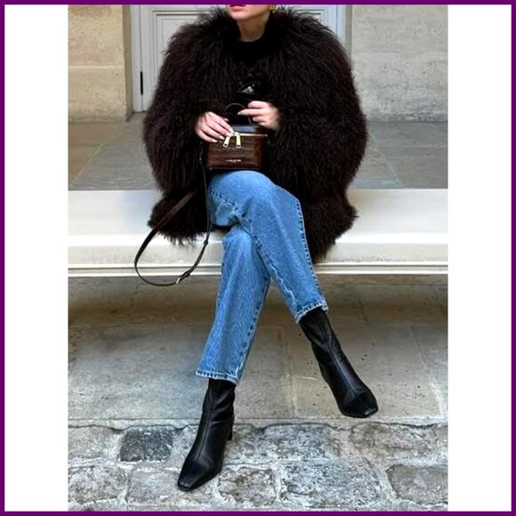 Kitten Heel Ankle Boots Square Toe Side Zipper Dressy Booties Fall Shoes - Picture 2 of 7